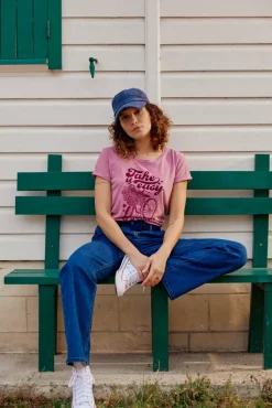Tops|LA PETITE ÉTOILE T-Shirt Peace Vieux Rose