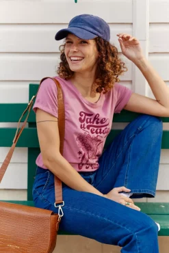 Tops|LA PETITE ÉTOILE T-Shirt Peace Vieux Rose