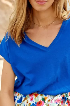 Tops|LA PETITE ÉTOILE T-Shirt Safia Bleu Royal
