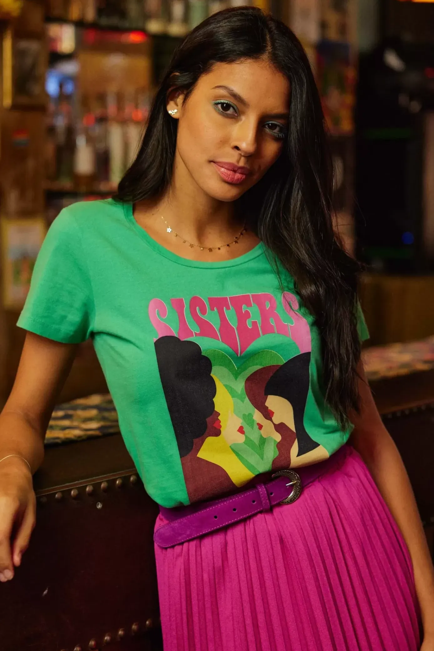 Tops|LA PETITE ÉTOILE T-Shirt Soeurettes Vert