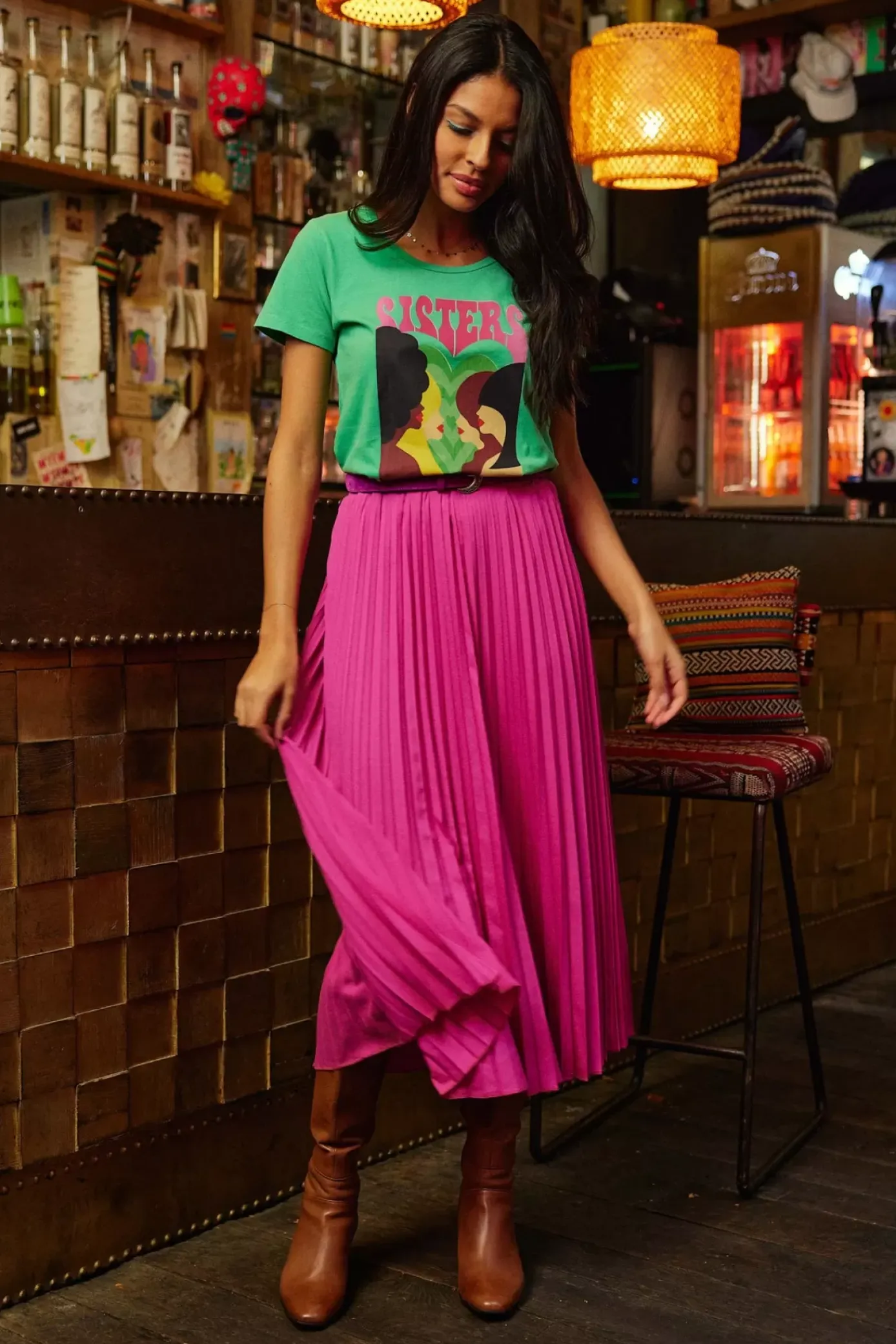 Tops|LA PETITE ÉTOILE T-Shirt Soeurettes Vert