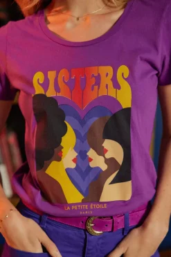 Tops|LA PETITE ÉTOILE T-Shirt Soeurettes Violet