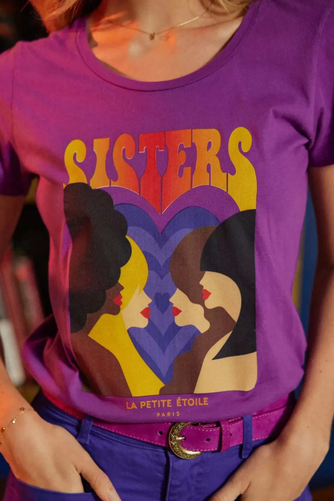Tops|LA PETITE ÉTOILE T-Shirt Soeurettes Violet